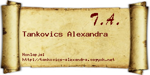 Tankovics Alexandra névjegykártya